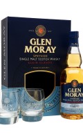 Glen Moray Peated / Glass Set Speyside Single Malt Scotch Whisky