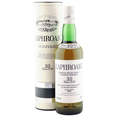 Laphroaig 10 Year Old, Pre-Warrant Eighties Bottling with Presentation Tube
