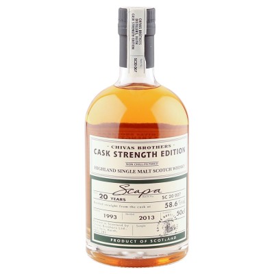 Scapa 1993 20 Year Old, Chivas Brothers Cask Strength 2013 Bottling