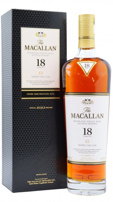 Macallan 2023 Release Sherry Oak Highland Single Malt Scotc 18 year old