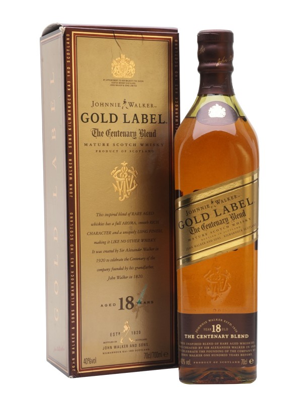 Johnnie Walker 18 Year Old / Gold Label / Centenary Blend / Bottled 1990s