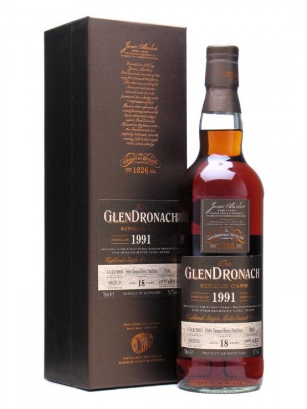 Glendronach 1991 18 Year Old Pedro Ximinez Puncheon #3182