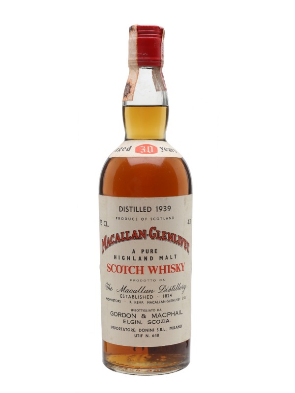 Macallan Glenlivet 1939 30 Year Old Sherrywood G M Gordon & Macphail