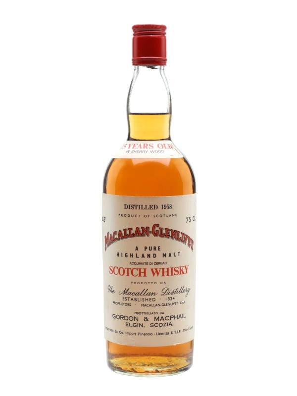 Macallan-Glenlivet 1958 15 Year Old Sherry Cask Bottled 1970s Gordon & Macphail