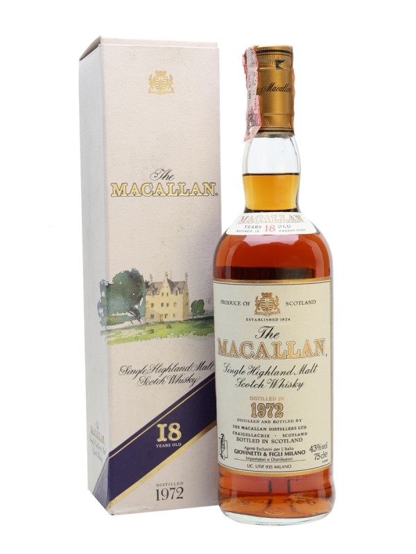 Macallan 1972 18 Year Old Vintage Label Sherry