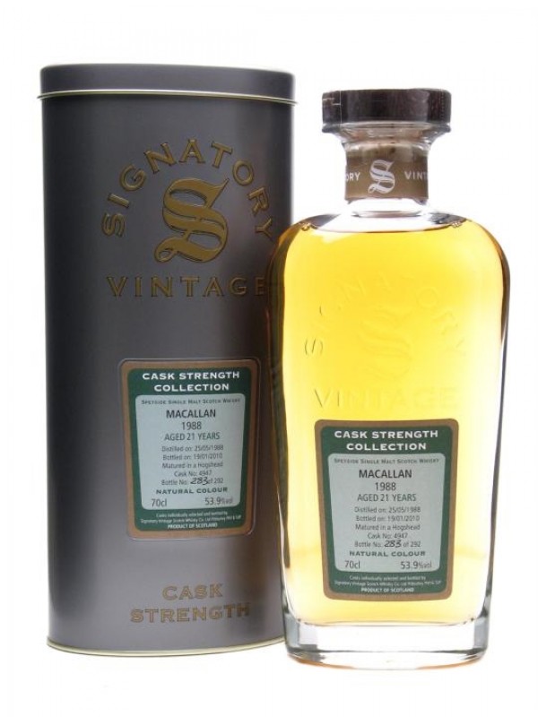 Macallan 1988 21 Year Old Cask #4947 Signatory