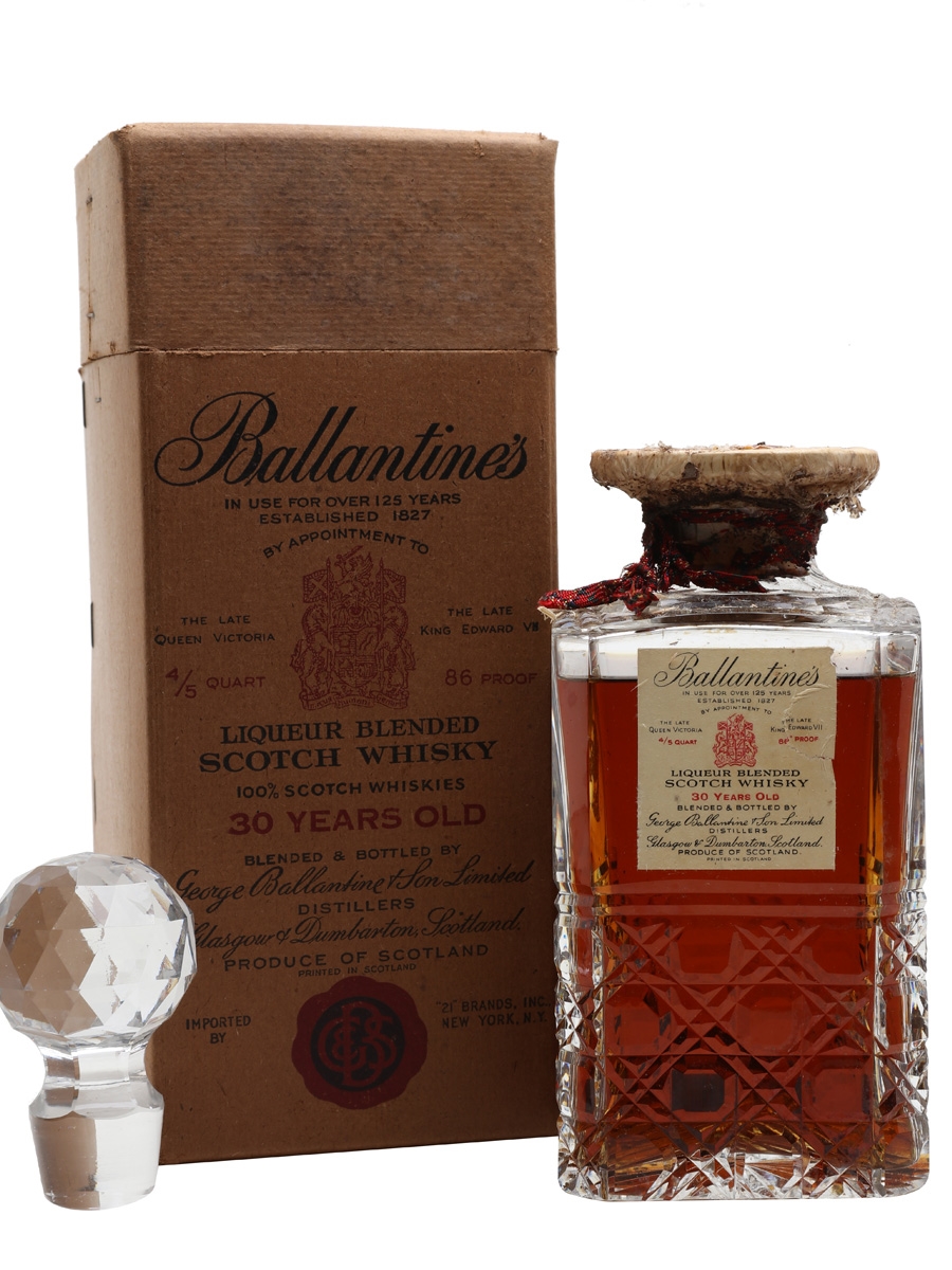 ◆未開栓 Ballantine's 30 Years Scotch Whisky Ballantine's 30 Year Old Crystal Decanter Bottled 1940's | Whisky