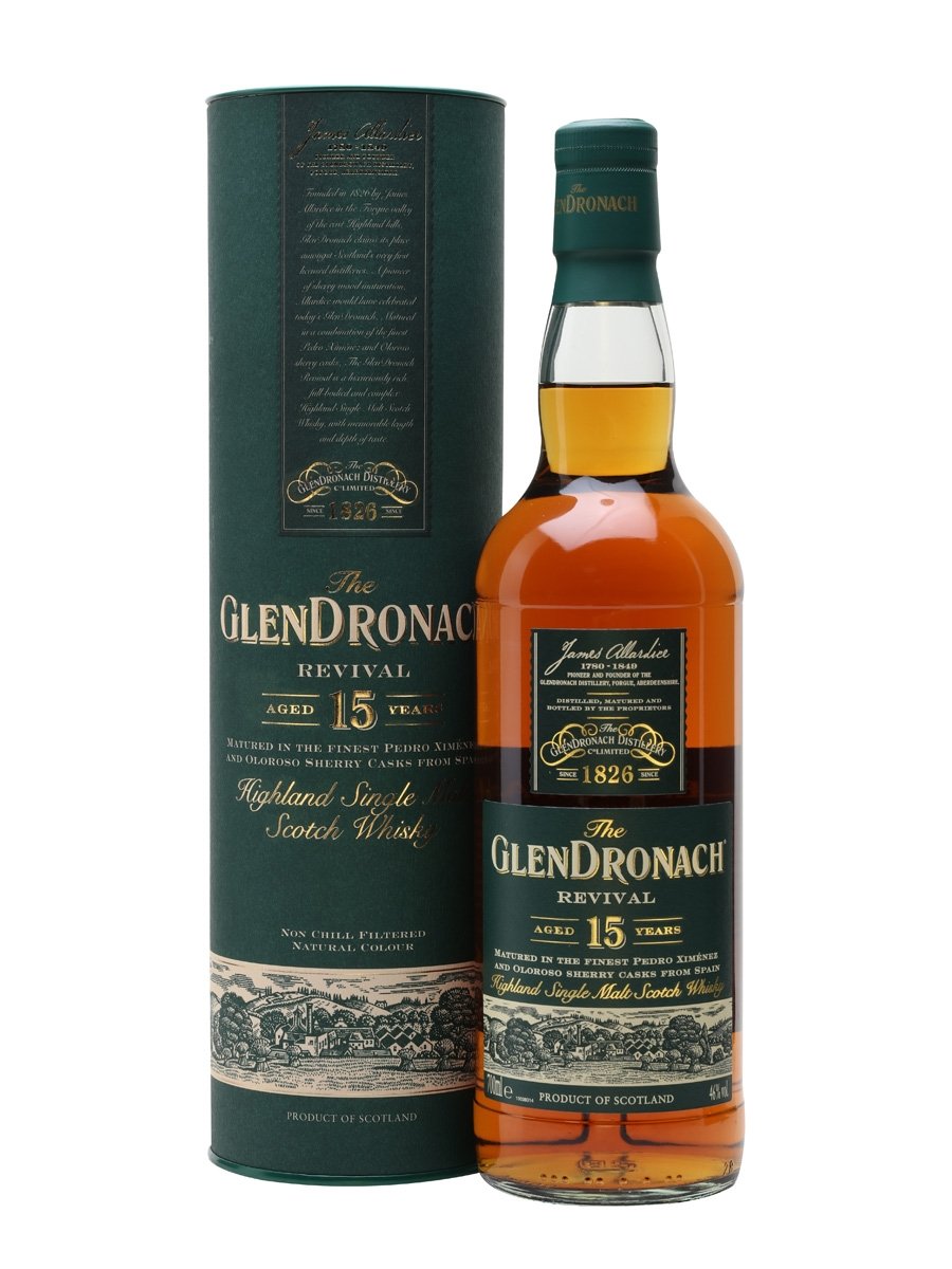 ウイスキー  15 Years Old Whisky 750ml Glendronach 15 Year Old Revival Sherry Cask | Single Malt Scotch