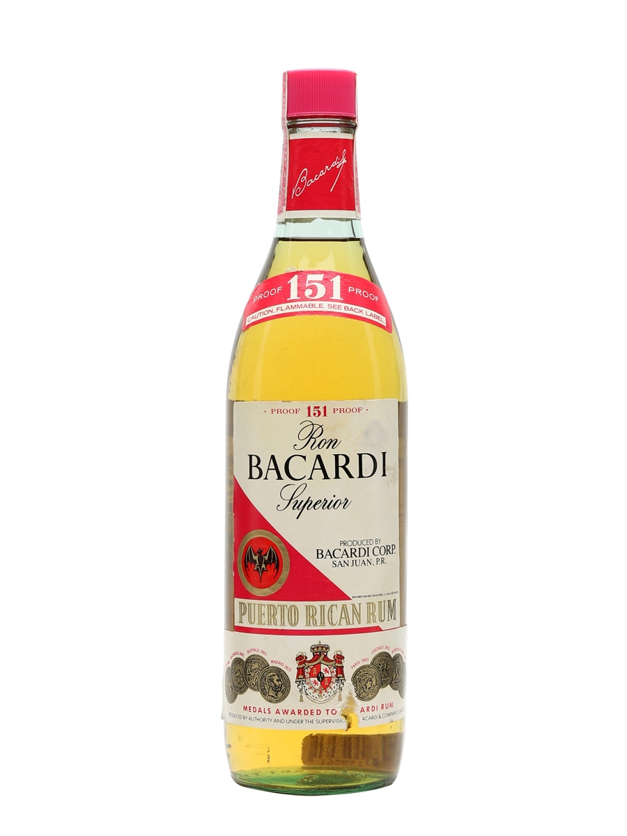 Ron Bacardi Superior 151 proof Bottled 1970s | Puerto Rican